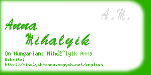 anna mihalyik business card